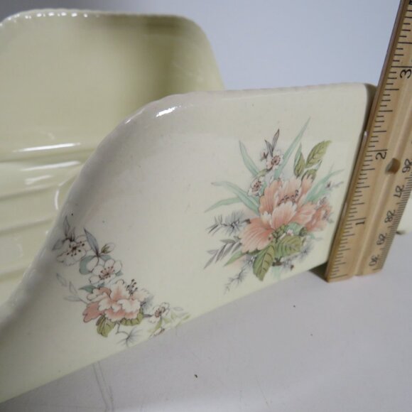 Vintage VB Athena Tray Soap dish Porcelain 50s 8" x 5" Floral OR hot glue stand - Picture 6 of 8
